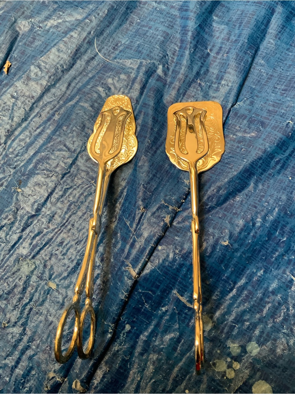 EP ZINC Silverplate  Pastry Salad Serving Scissor Tongs
- Pair